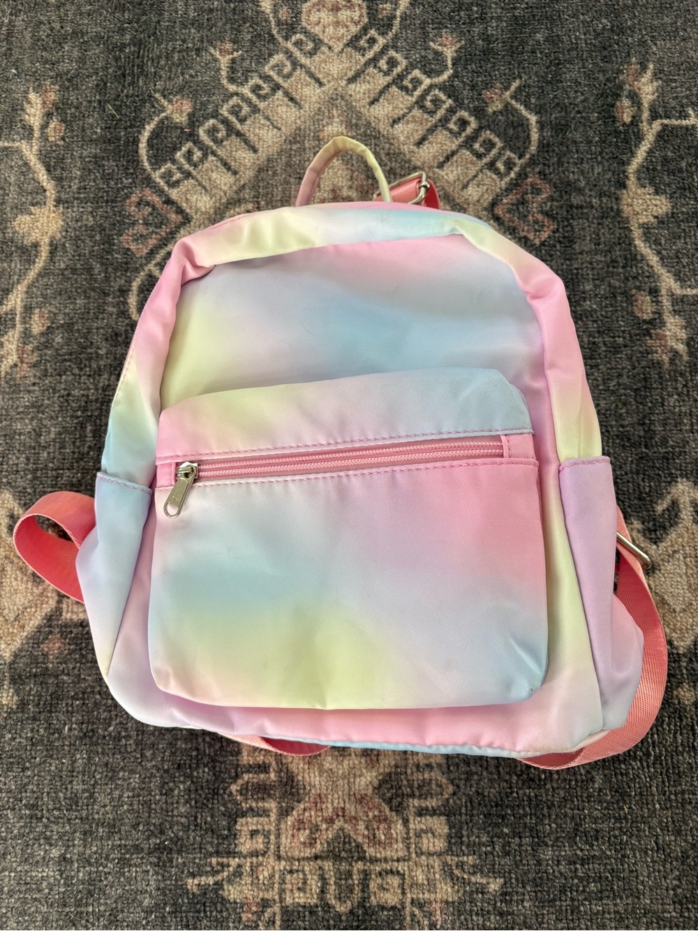 Pastel Tie-Dye Mini Backpack - Pink/Multicolor